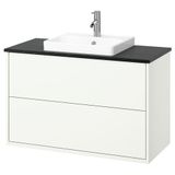 IKEA HAVBACK/TOLKEN/ORRSJÖN lavabo dolabı kombinasyonu beyaz-siyah mermer görünüm - 49514102