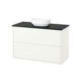 IKEA HAVBACK/TOLKEN/VINDELALVEN lavabo dolabı kombinasyonu beyaz-siyah mermer görünüm - 49622465