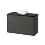 IKEA HAVBACK/TOLKEN/VINDELALVEN lavabo dolabı kombinasyonu koyu gri-siyah mermer görünüm - 99622463