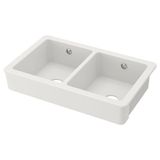 IKEA HAVSEN çift gözlü eviye beyaz - 90359216