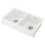 IKEA HAVSEN/LILLVIKEN çift gözlü eviye beyaz - 79250265