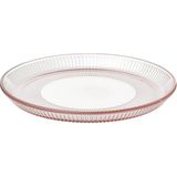 Ikea Havsgadda Tatlı Tabağı Şerit Deseni-Pembe 21 cm