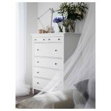 IKEA Hemnes Beyaz Vernik 108x130 cm 6 Çekmeceli Şifonyer