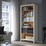 IKEA HEMNES kitaplık beyaz vernik-açık kahverengi - 60413502