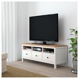 IKEA HEMNES tv sehpası beyaz vernik-açık kahverengi - 50413526