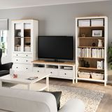 IKEA HEMNES tv ünitesi beyaz vernik-açık kahverengi - 19299571