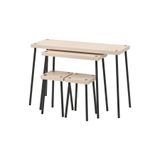 IKEA Huş Zarif Yemek Masası, Siyah Metal Ayaklı, 100x100 cm, Mutfak Masası Takımı