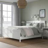 IKEA IDANAS/LINDBADEN çift kişilik karyola beyaz - 19494940