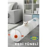 IKEA İkea Utsadd Kedi Evcil Hayvan Oyun Tüneli - Beyaz Turuncu 128X25 Cm