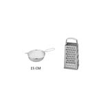 IKEA Ikili Paslanmaz Set, Idealısk Paslanmaz Çelik Rende + Orta Boy Paslanmaz Çelik Metal Süzgeç 15 cm