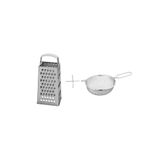 IKEA Ikili Paslanmaz Set, Idealısk Paslanmaz Çelik Rende + Orta Boy Paslanmaz Çelik Metal Süzgeç 20 Cm