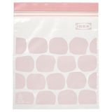 Ikea ISTAD Yeniden Kullanılabilir Kilitlenebilir Buzdolabı Poşeti, Açık Pembe, 1 lt, 25 Adet
