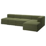 IKEA JATTEBO 3,5 kişilik kanepe ve uzanma koltuğu samsala koyu sarı-yeşil - 99471402