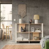 IKEA Jattesta 120x85 cm Beyaz Bambu Açık Raf Ünitesi