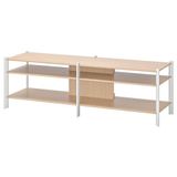 IKEA Jattesta 160x40x49 cm Beyaz Bambu TV Sehpası