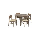 IKEA Kahverengi Kayın Yemek Masası, 100x100 cm, Rattan Sandalyeli Yemek Odası Mobilyası Seti