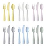 IKEA Kalas Bebek/Bebek 18 Parça Çatal Kaşık Bıçak Seti, Pastel Çok Renkli, BPA içermez