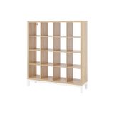 IKEA Kallax 147x164 cm Ağartılmış Meşe Görünümlü Beyaz Açık Raf Ünitesi