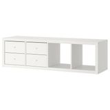 IKEA Kallax 4 Bölmeli Ağartılmış Meşe Görünümlü 42x147 cm Raf Ünitesi