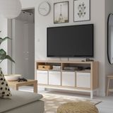 IKEA KALLAX tv sehpası ağartılmış meşe görünümlü - 19552176