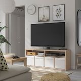 IKEA KALLAX tv sehpası ağartılmış meşe görünümlü - 80562096