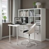 IKEA KALLAX/LINNMON kitaplıklı çalışma masası beyaz - 39481692