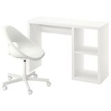 IKEA KALLAX/LOBERGET çalışma masası ve sandalye beyaz - 49555003