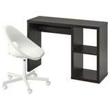 IKEA KALLAX/LOBERGET çalışma masası ve sandalye venge-beyaz - 79555006