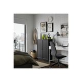 IKEA kapaklı kitaplık, siyah meşe görünümlü, 80x30x106 cm