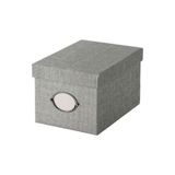 IKEA Kapaklı Kutu 18x25x15 cm, Gri, Kulplu Saklama Kutusu