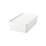 IKEA Kapaklı Saklama Kutusu, Beyaz, 18x26x8 cm, Çekmece İçi Düzenleme