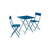 IKEA katlanabilir masa ve katlanabilir sandalye seti, antrasit, mindersiz, 2 sandalyeli, kare