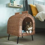 IKEA Kedi Evi, Rattan, 36X42X53 cm Kedi Yatağı Meridyen - Kahve