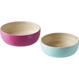 Ikea ÅKERHALLON pembe-turkuaz bambu servis kasesi