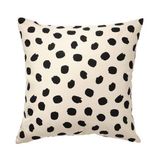 IKEA Kırlent Minder Kılıfı,meridyendukkan Kırık Beyaz-Siyah Nokta Desenli 50*50 cm Pamuk - 50 x 50 cm - Siyah - Bej