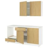 IKEA KNOXHULT mutfak dolabı kombinasyonu meşe görünümlü - 49581115
