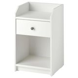 IKEA Komodin, Beyaz Renk MeridyenDukkan 40x36 cm 1 Adet Çekmece-2 Adet Açık Depolama Alanı Yatak Odası Mobilyası