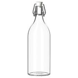 IKEA KORKEN şeffaf cam şişe, tıpalı, yağ, sirke, içecek, bira, su, kombucha, kefir, soda için sallanan şişeler, (481 ml)
