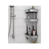 IKEA Köşe Banyo Rafı 19x19x58 Cm Duvara Monte Askılı Duş Sepeti Paslanmaz Çelik Raf