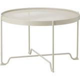IKEA Krokholmen Bej Sehpa Yuvarlak Model Bahçe Sehpası Metal Örgülü - 44x73