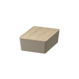 IKEA KUGGIS 18x26x8 cm Bambu Kapaklı Saklama Kutusu, Bej