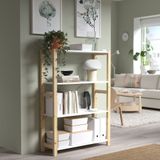 IKEA KUGGIS kapaklı kutu beyaz-bambu - 79561286