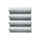 IKEA Ladda Şarj Edilebilir Pil, Yeşil-beyaz, Hr6 Aa 1.2v, 4 Adet, Pil Kapasitesi: 1900 Mah.