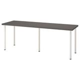 IKEA LAGKAPTEN/ADILS 200x60 cm Koyu Gri-Beyaz Çalışma Masası