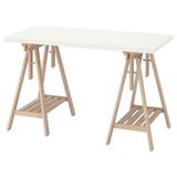 IKEA LAGKAPTEN/MITTBACK çalışma masası beyaz-huş - 29416782
