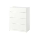 IKEA LASTARE Serisi, 4 çekmeceli şifonyer, 80x42x100 cm, beyaz beyaz #ffffff