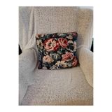 IKEA Leikny Minder Kılıfı, 50x50 cm, Siyah Çiçek Desenli