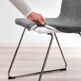 IKEA LILLANAS döşemeli sandalye, krom kaplama-Gunnared koyu gri