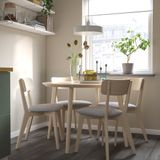 IKEA LISABO döşemeli ahşap sandalye dişbudak-Tallmyra beyaz siyah - 30553706