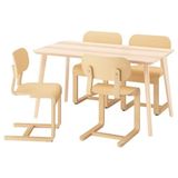 IKEA LISABO/LYCKAN mutfak masası takımı dişbudak kaplama/huş kaplama - 59590261
